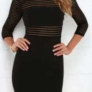 Lulu's Black Striped Mini Dress